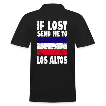 Los Altos Flag Saying - Men's Polo Shirt - black - Back - Kai (181cm)