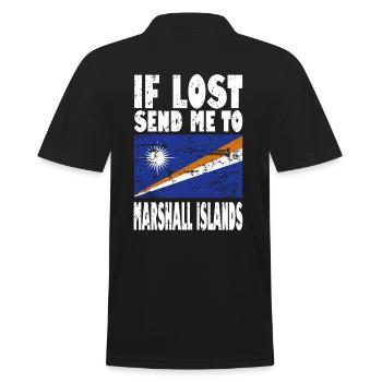 Marshall Islands Flag Saying - Men's Polo Shirt - black - Back - Kai (181cm)