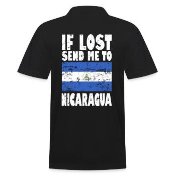Nicaragua Flagge Spruch - Männer Poloshirt - Schwarz - Hinten - Kai (181cm)