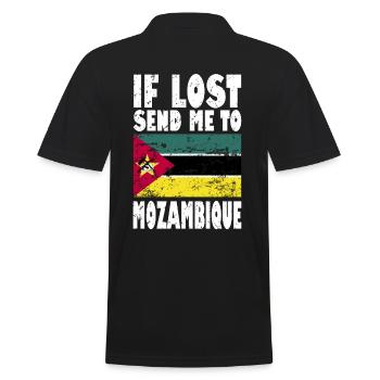 Mosambik Flagge Spruch - Männer Poloshirt - Schwarz - Hinten - Kai (181cm)