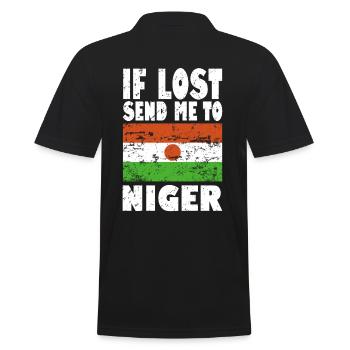 Niger Flagge Spruch - Männer Poloshirt - Schwarz - Hinten - Kai (181cm)