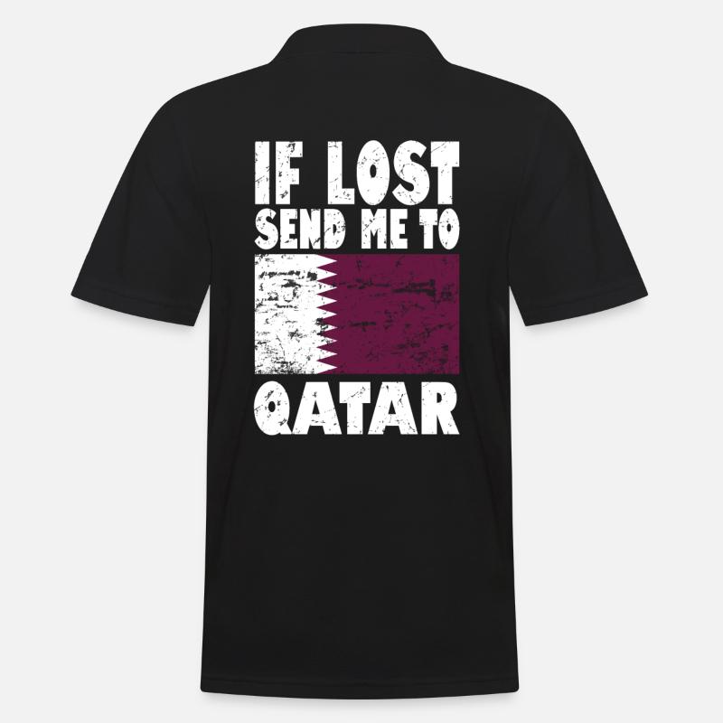 Slogan du drapeau du Qatar - Polo Homme - noir