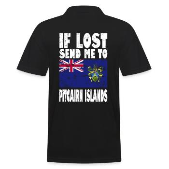 Pitcairninseln Flagge Spruch - Männer Poloshirt - Schwarz - Hinten - Kai (181cm)