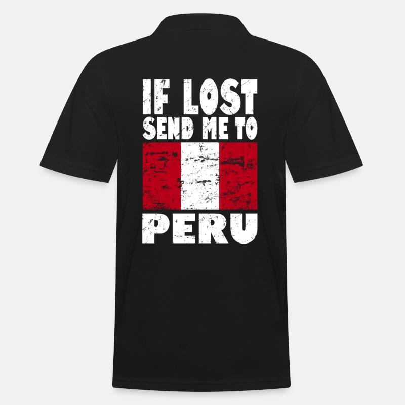 Peru Flagge Spruch - Männer Poloshirt - Schwarz