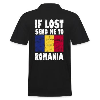 Slogan du drapeau roumain - Polo Homme - noir - Dos - Kai (181cm)