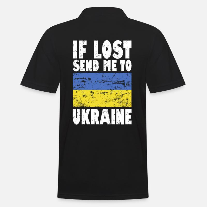 Slogan du drapeau de l’Ukraine - Polo Homme - noir