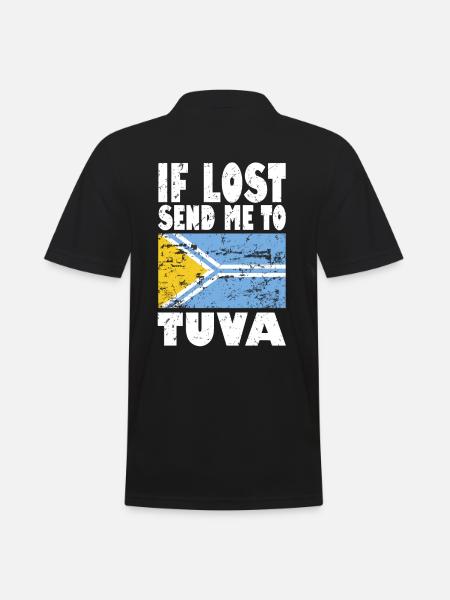 Tuva flagga säger - Pikétröja herr - svart