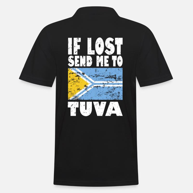 Tuva Flagge Spruch - Männer Poloshirt - Schwarz