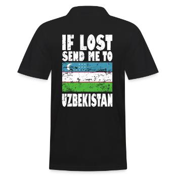 Usbekistan Flagge Spruch - Männer Poloshirt - Schwarz - Hinten - Kai (181cm)
