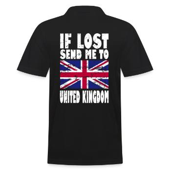 UK Flagge Spruch - Männer Poloshirt - Schwarz - Hinten - Kai (181cm)