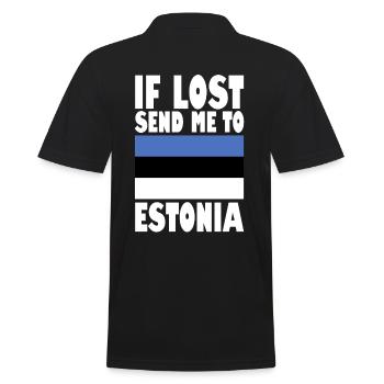Estonia Flag Saying - Men's Polo Shirt - black - Back - Kai (181cm)