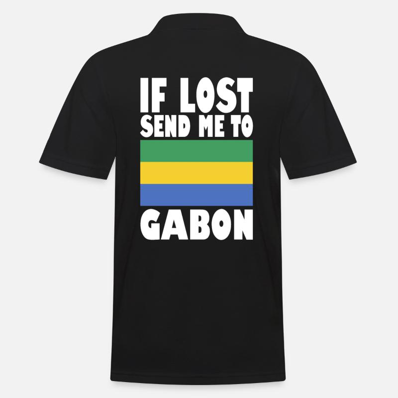 Gabun Flagge Spruch - Männer Poloshirt - Schwarz