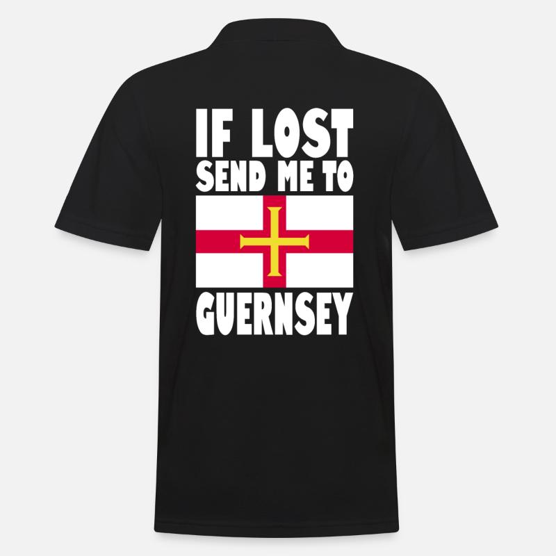 Guernsey Flagge Spruch - Männer Poloshirt - Schwarz