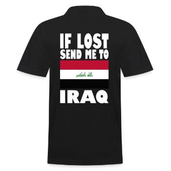 Iraq Flag Slogan - Men's Polo Shirt - black - Back - Kai (181cm)