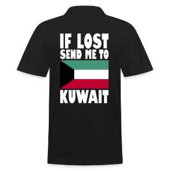 Kuwait Flagge Spruch - Männer Poloshirt - Schwarz - Hinten - Kai (181cm)