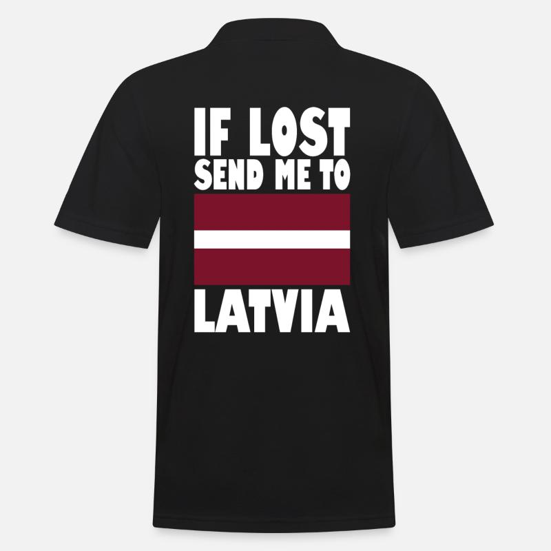 Lettland Flagge Spruch - Männer Poloshirt - Schwarz