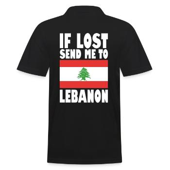 Libanon Flagge Spruch - Männer Poloshirt - Schwarz - Hinten - Kai (181cm)
