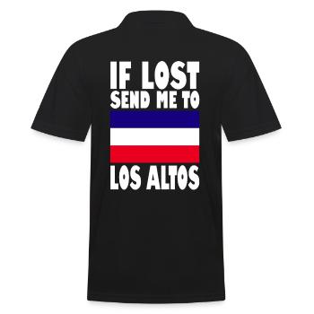 Los Altos Flag Saying - Men's Polo Shirt - black - Back - Kai (181cm)