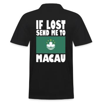 Macau Flagge Spruch - Männer Poloshirt - Schwarz - Hinten - Kai (181cm)