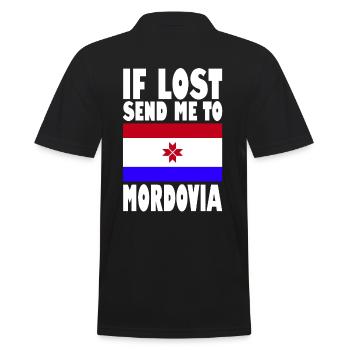 Slogan du drapeau de la Mordovie - Polo Homme - noir - Dos - Kai (181cm)
