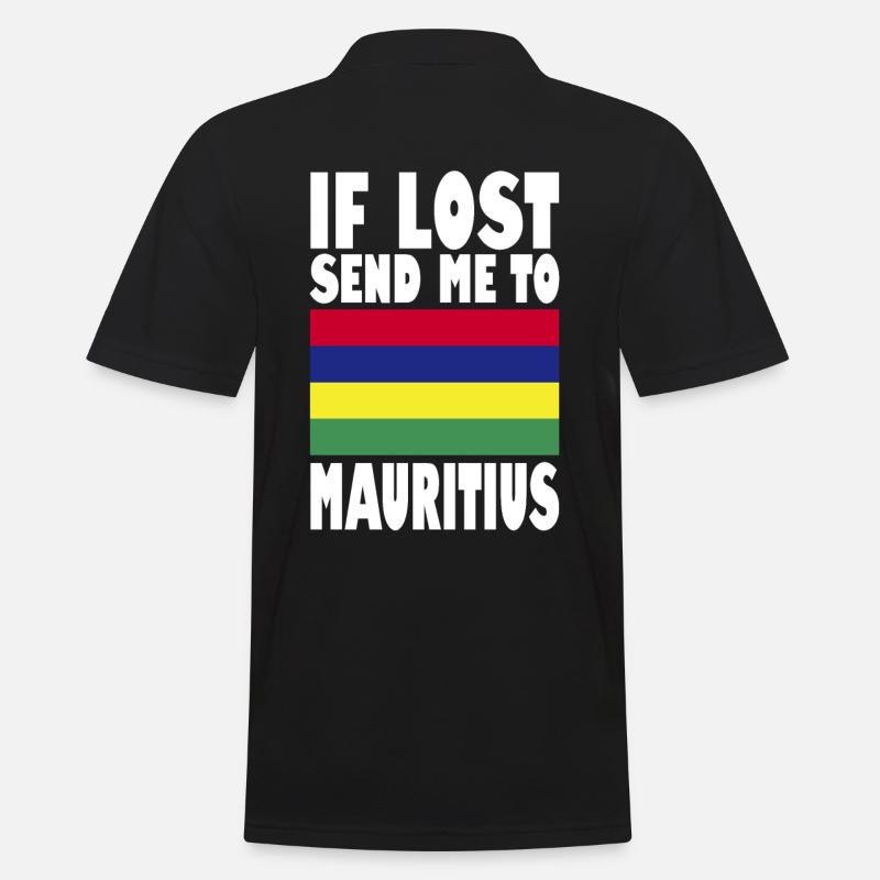 Mauritius Flagge Spruch - Männer Poloshirt - Schwarz