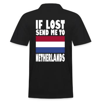 Netherlands Flag Saying - Men's Polo Shirt - black - Back - Kai (181cm)
