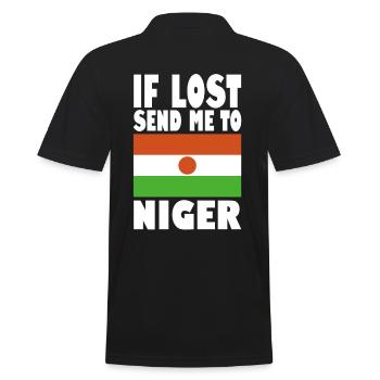 Niger Flagge Spruch - Männer Poloshirt - Schwarz - Hinten - Kai (181cm)