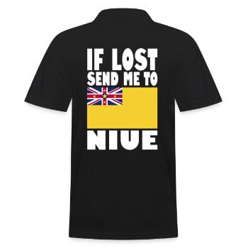 Dicton du drapeau de Niue - Polo Homme - noir - Dos - Kai (181cm)