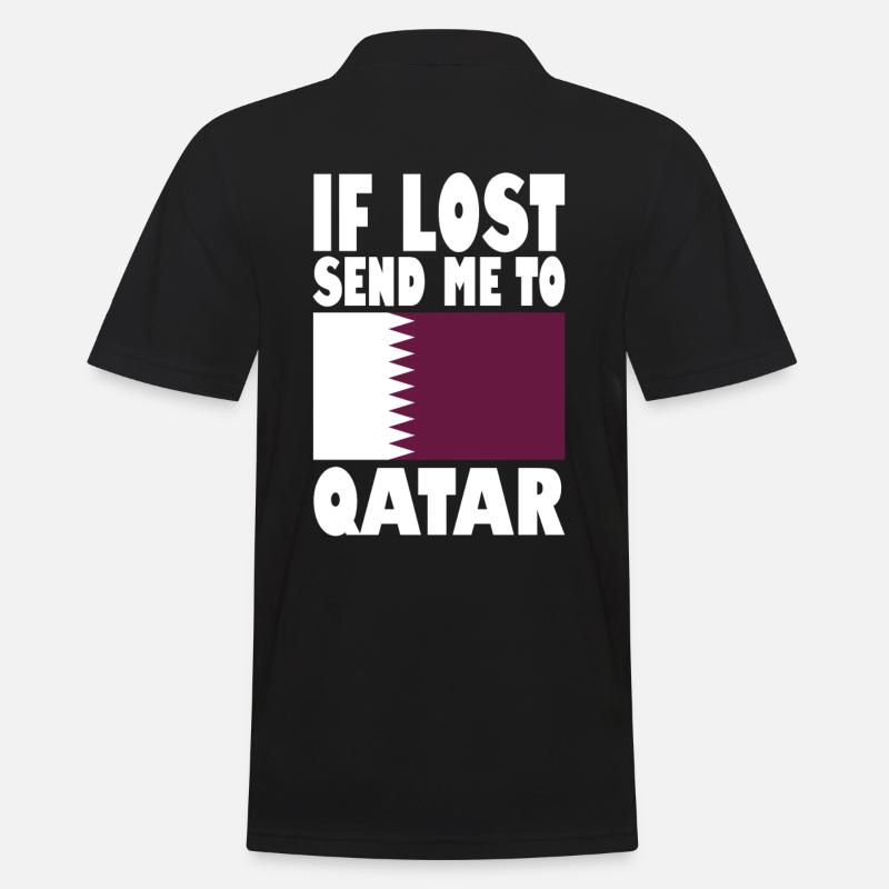 Slogan du drapeau du Qatar - Polo Homme - noir