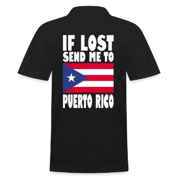 PUERTO RICO Drapeau Disant - Polo Homme - noir - Dos - Kai (181cm)