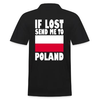 Polen Flagge Spruch - Männer Poloshirt - Schwarz - Hinten - Kai (181cm)