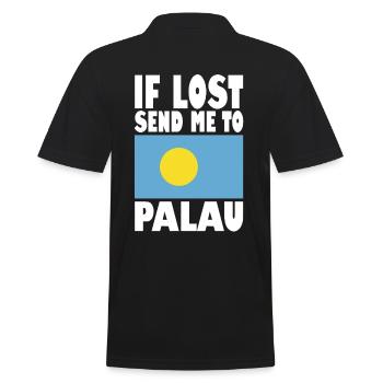 Palau Flagge Spruch - Männer Poloshirt - Schwarz - Hinten - Kai (181cm)