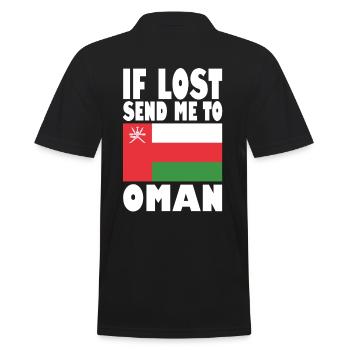 Oman Flag Saying - Men's Polo Shirt - black - Back - Kai (181cm)