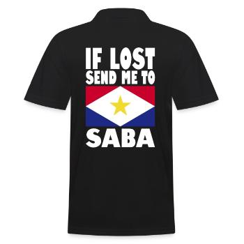 Saba Flagge Spruch - Männer Poloshirt - Schwarz - Hinten - Kai (181cm)