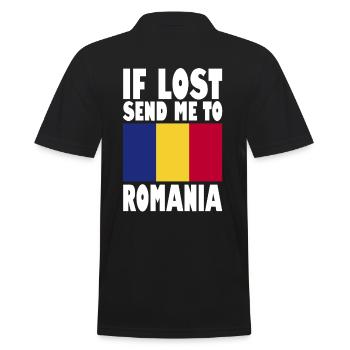 Slogan du drapeau roumain - Polo Homme - noir - Dos - Kai (181cm)