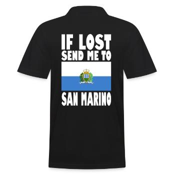 San Marino Flagge Spruch - Männer Poloshirt - Schwarz - Hinten - Kai (181cm)