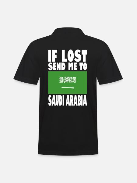 Saudi Arabia Flag Slogan - Men's Polo Shirt - black