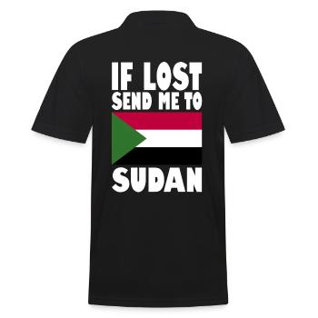 Sudan Flagge Spruch - Männer Poloshirt - Schwarz - Hinten - Kai (181cm)