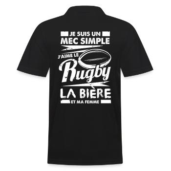 tee-shirt homme humour rugby - Polo Homme - noir - Dos - Kai (181cm)