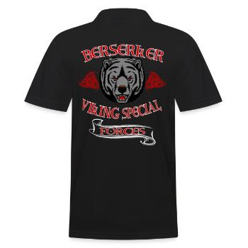 Berserker Viking Bear - Men's Polo Shirt - black - Back - Kai (181cm)