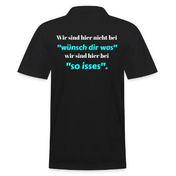 We are not here at "Make a wish" ... - Men's Polo Shirt - black - Back - Kai (181cm)
