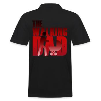 The Walking Dad Fathers Day Dad Stroller Tshirt - Men's Polo Shirt - black - Back - Kai (181cm)