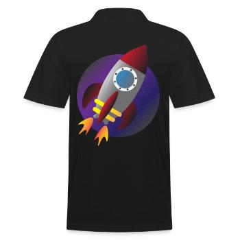 Fusée vaisseau spatial espace enfants enfants voyage dans l'espace - Polo Homme - noir - Dos - Kai (181cm)