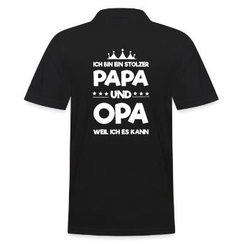 stolzer Papa und Opa - Männer Poloshirt - Schwarz - Hinten - Kai (181cm)