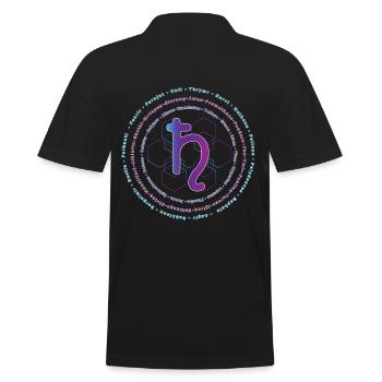 Saturn Astronomical symbol moons solar system - Men's Polo Shirt - black - Back - Kai (181cm)