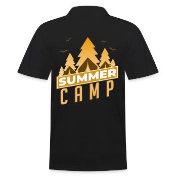 Summer Camp Sommer Camp Zelten Camping Lagerfeuer - Männer Poloshirt - Schwarz - Hinten - Kai (181cm)