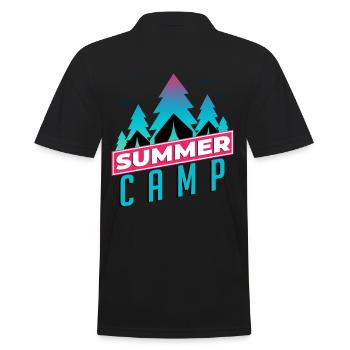 Summer Camp Sommer Camp Zelten Camping Lagerfeuer - Männer Poloshirt - Schwarz - Hinten - Kai (181cm)