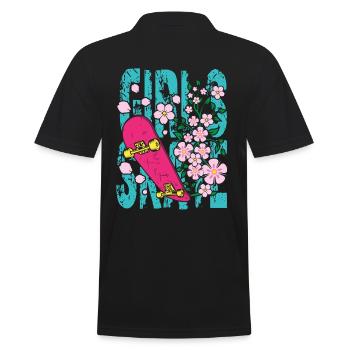 Cadeau drôle de fille de skateboard filles - Polo Homme - noir - Dos - Kai (181cm)