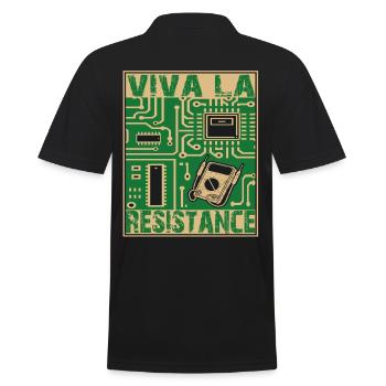 Viva La Resistance Resistance Funny Electronics - Men's Polo Shirt - black - Back - Kai (181cm)