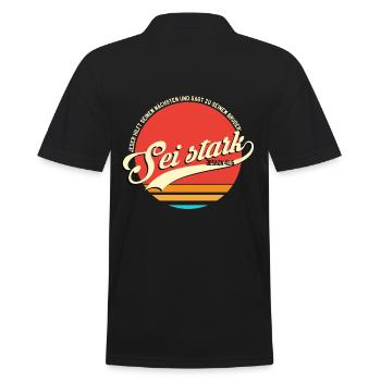 Bibel Jesaja 41:6 Texte Verse Vintage German - Männer Poloshirt - Schwarz - Hinten - Kai (181cm)
